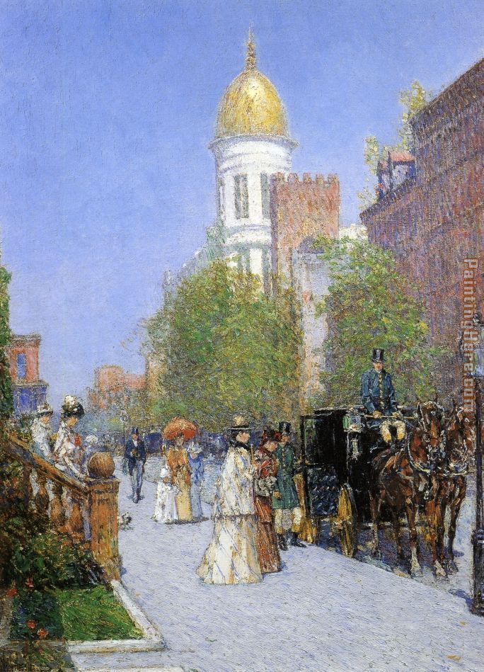 A Spring Morning painting - childe hassam A Spring Morning art painting